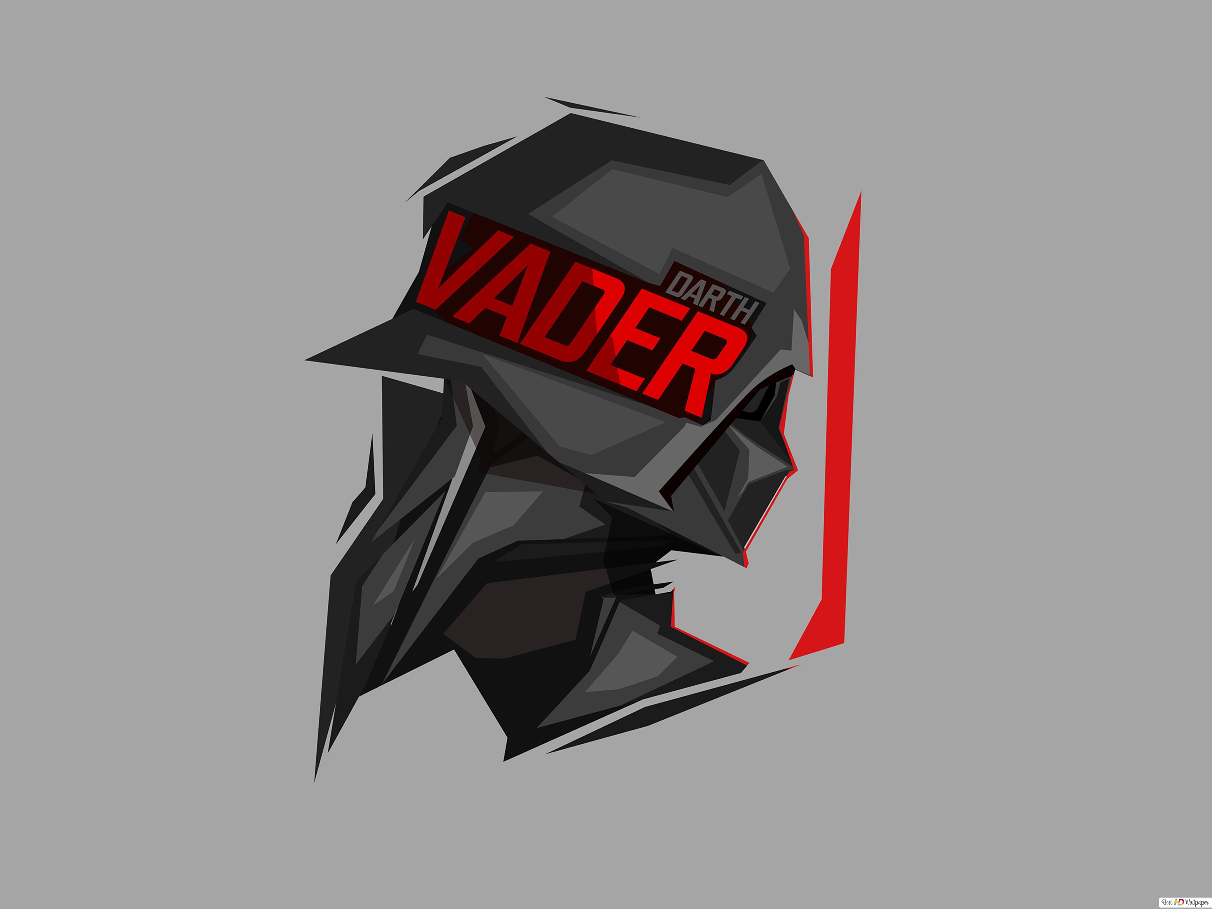4096x3072 Star Wars Darth Vader Minimalist in gray wallpaper background HD wallpaper download