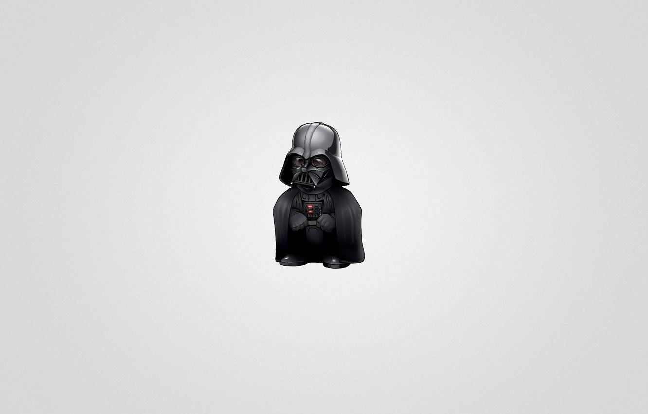 1332x850 Minimalist Darth Vader Grey Wallpaper