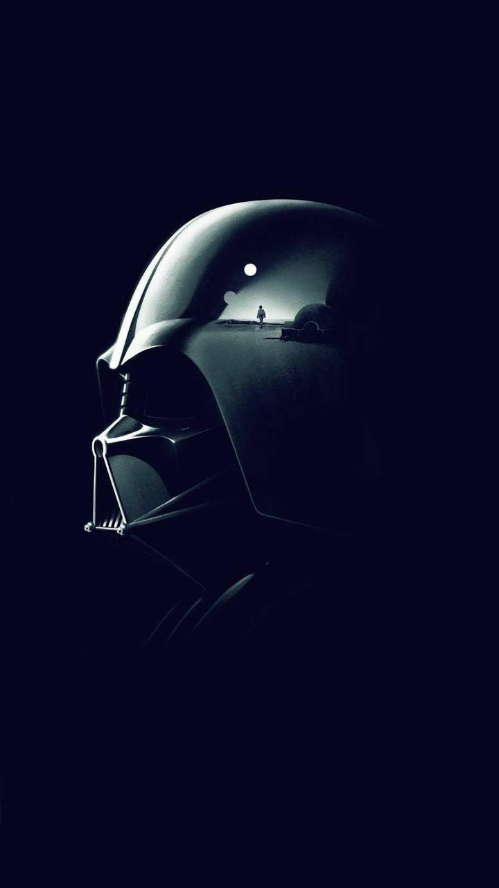 720x1280 Minimalist Darth Vader Grey Wallpaper
