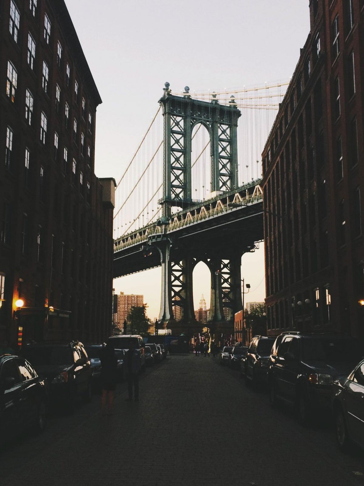 1200x1600 City Dark New York Bridge Mobile Wallpaper