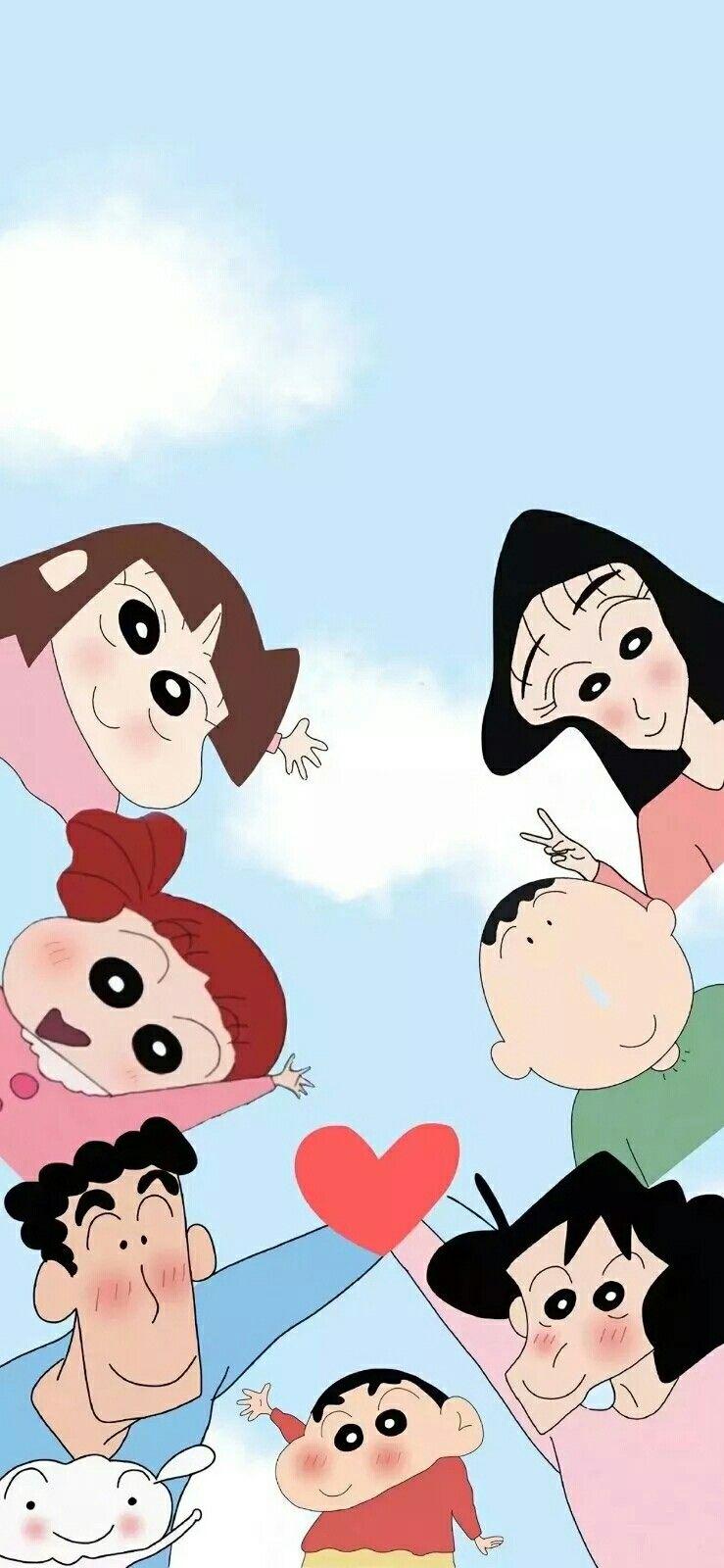 739x1600 Crayon Shin Chan. Cute Cartoon Wallpaper, Sinchan Cartoon, Cute Wallpaper Background