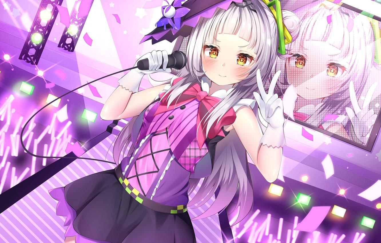 1332x850 Wallpaper girl, music, scene, microphone, singer image for desktop, section арт