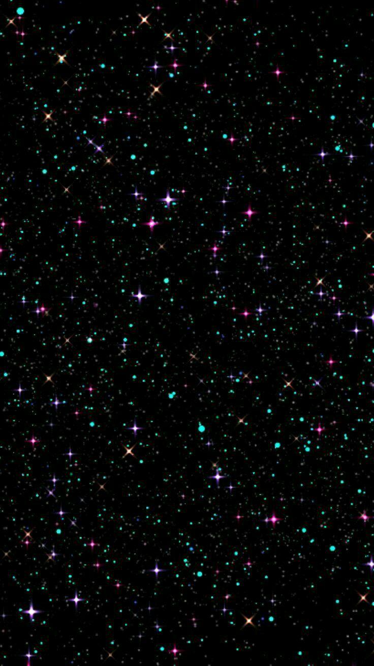 736x1309 iPhone Black Wallpaper Glitter