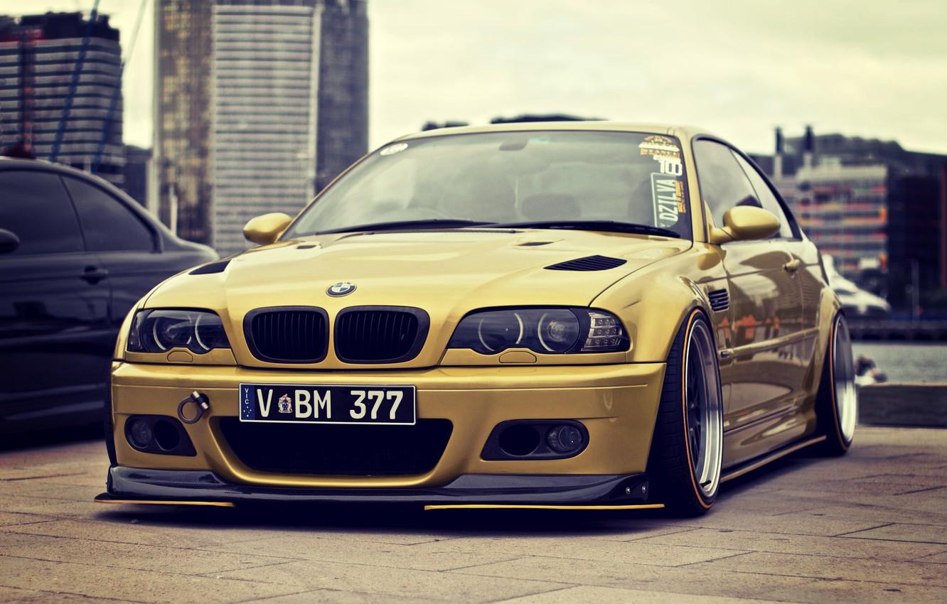 1332x850 Wallpaper BMW, Tuning, BMW, E stance, Gold image for desktop, section bmw