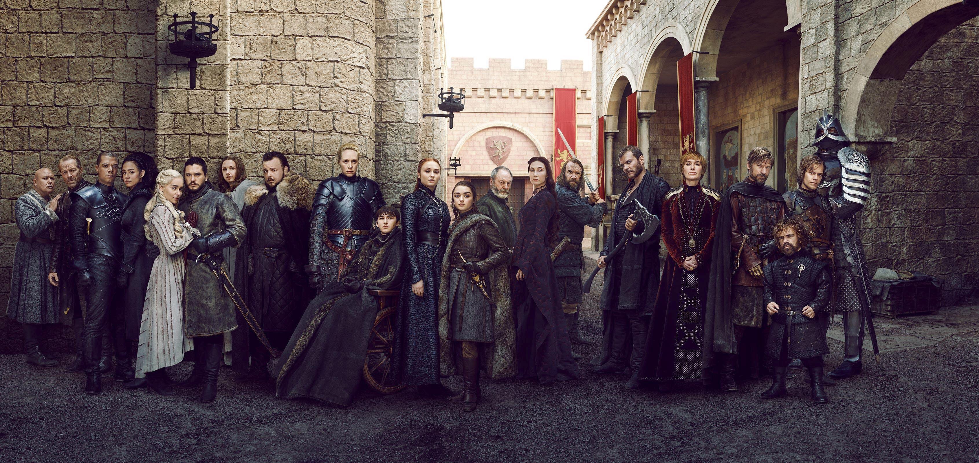 3382x1600 Arya Stark Daenerys Targaryen Emilia Clarke Jaime Lannister Jon Snow Carice van Houten Cersei Lannister Kit Harington Sansa Stark and Tyrion Lannister HD Wallpaper