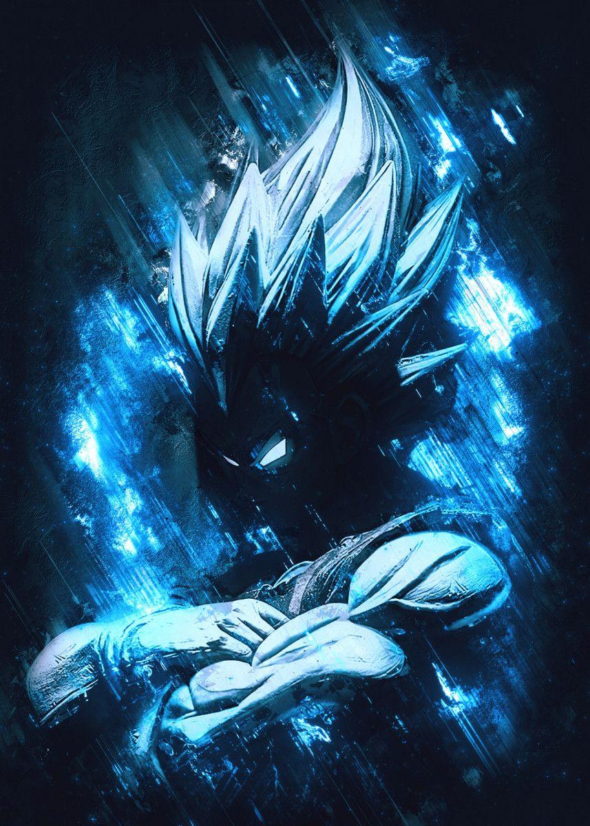 857x1200 Vegeta Blue Fire Fury Art' Poster by Syarifkuroakai Art. Displate. Dragon ball super artwork, Anime dragon ball super, Dragon ball painting