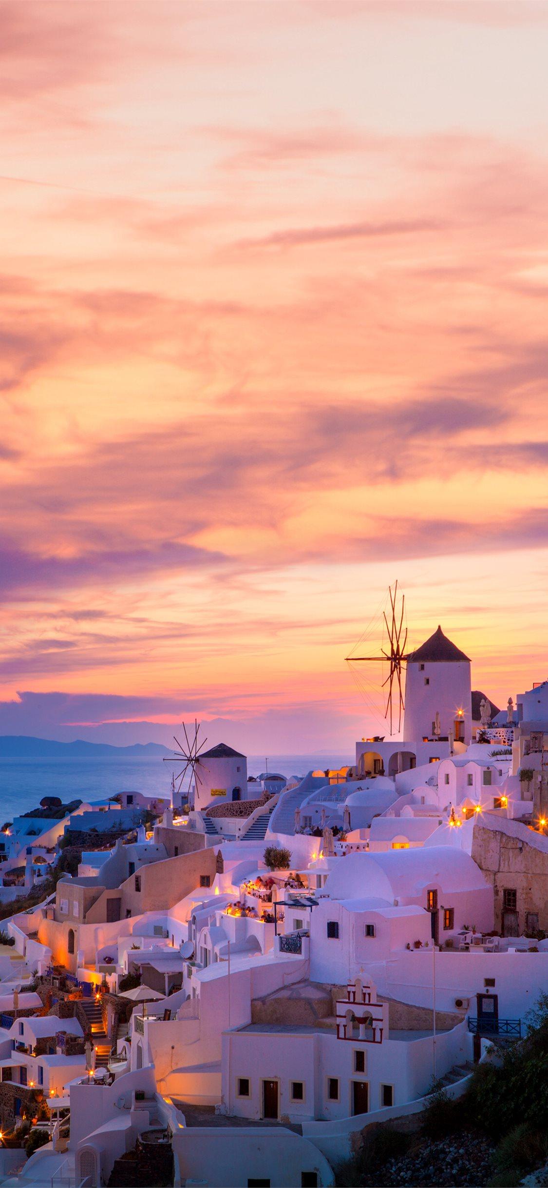 1125x2436 Greece Sunset Top Free Greece Sunset Background A. iPhone Wallpaper Free Download