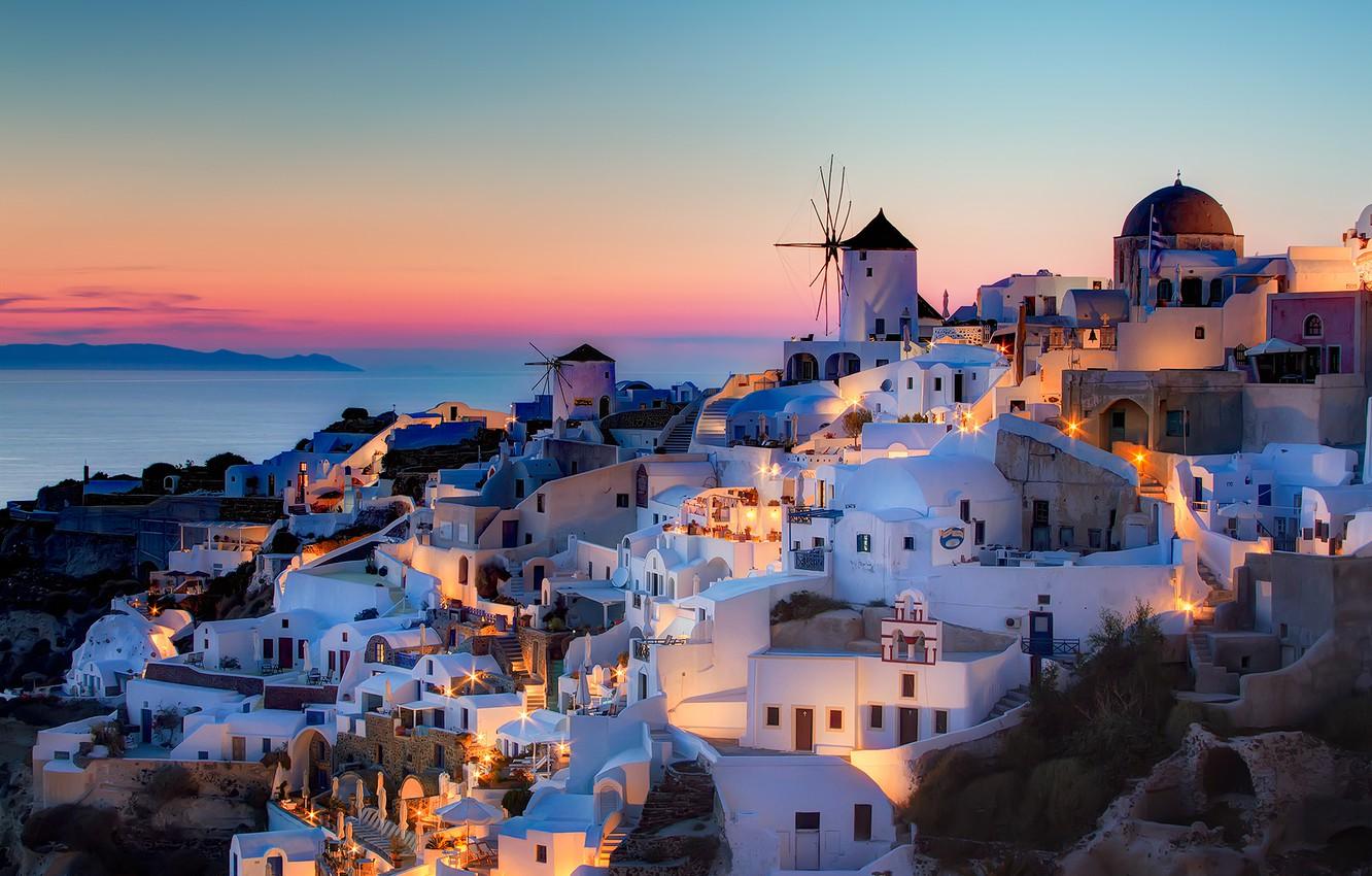1332x850 Wallpaper sunset, home, Santorini, Greece, Oia, Notio Aigaio, szeke photography image for desktop, section город
