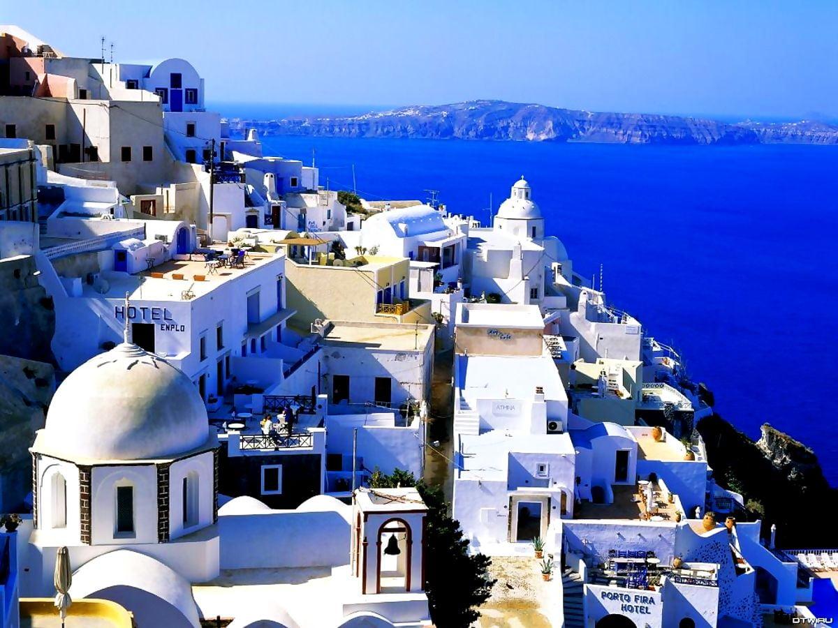 1200x900 Santorini, Greece, Town background. TOP Free image