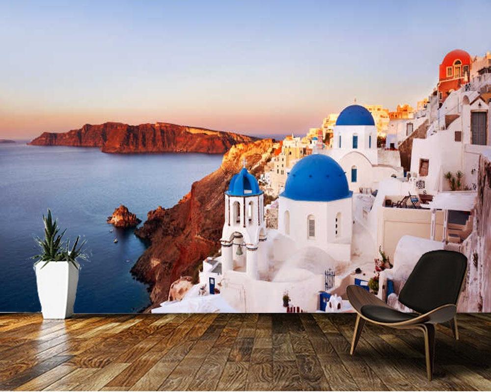 1000x800 Papel de parede Oia Santorini Greece city architecture buildings 3D wallpaper, living room bedroom wall papers home decor mural. Wallpaper