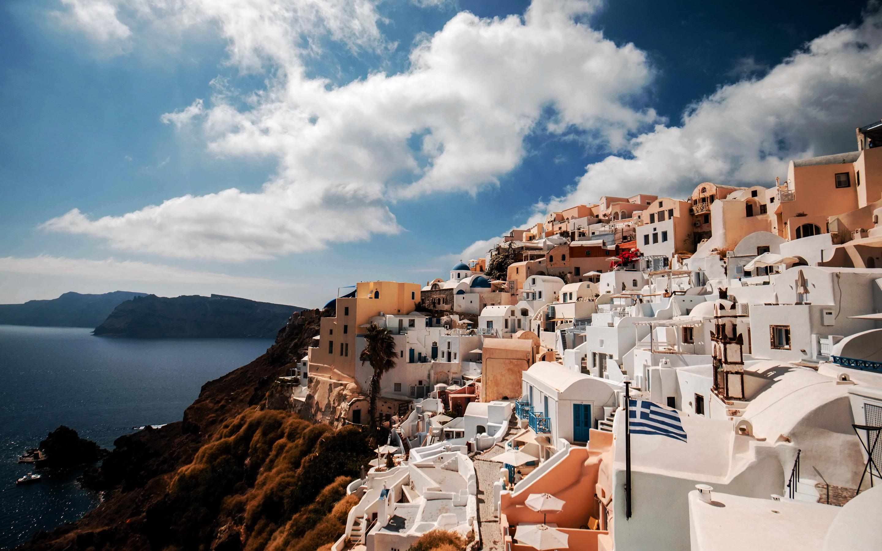 2880x1800 Amazing sea view from the cliffs of Oia, Santorini, Greece