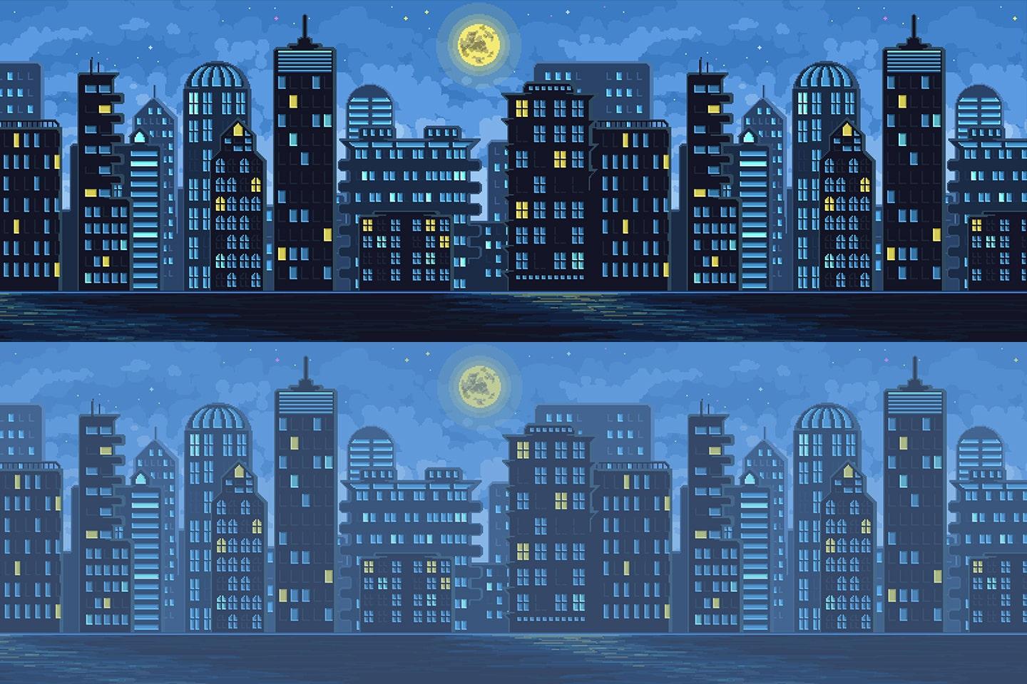 1440x960 Pixel Art Game City Background