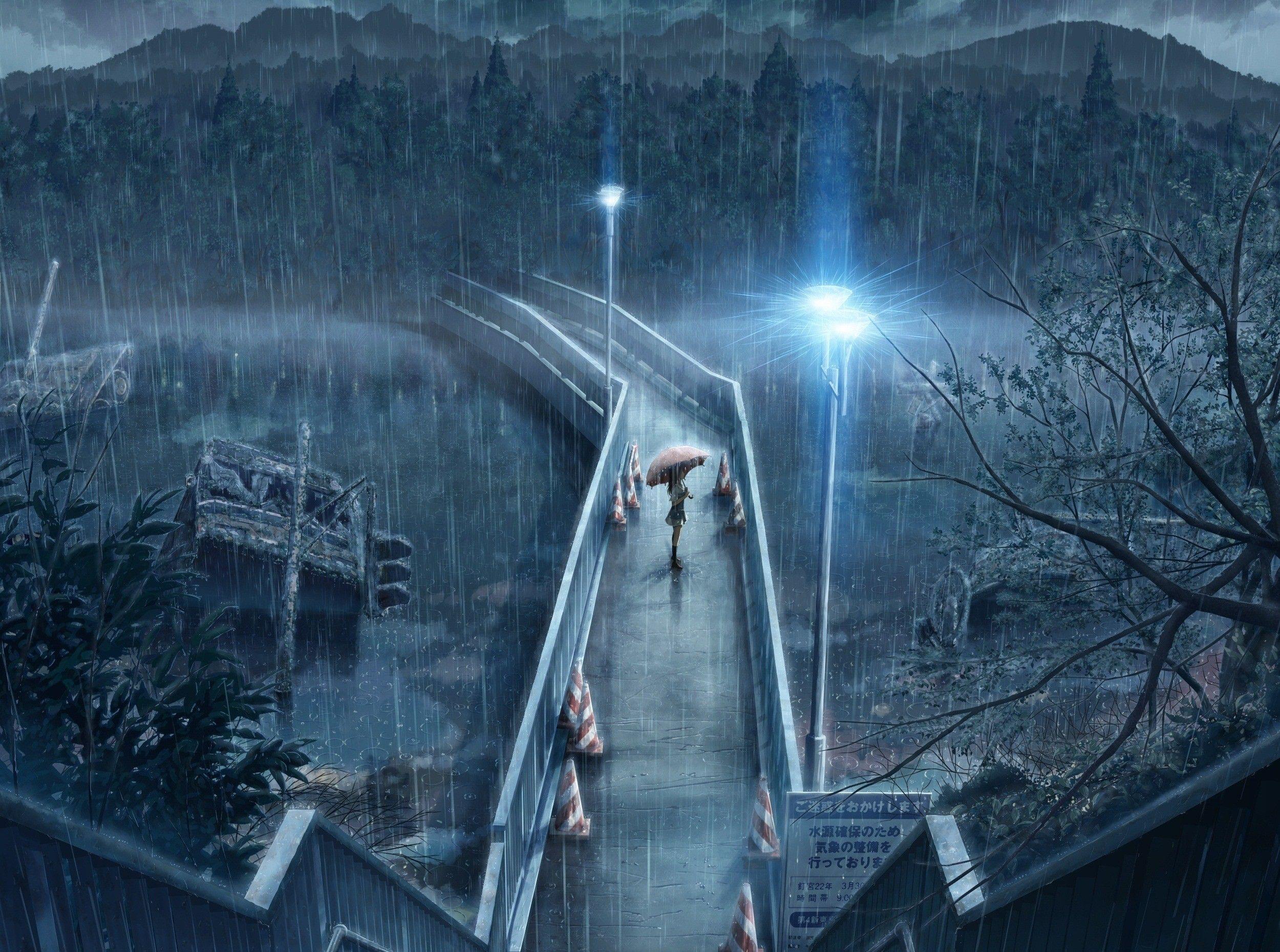 Anime Rainy Streets Wallpaper Engine