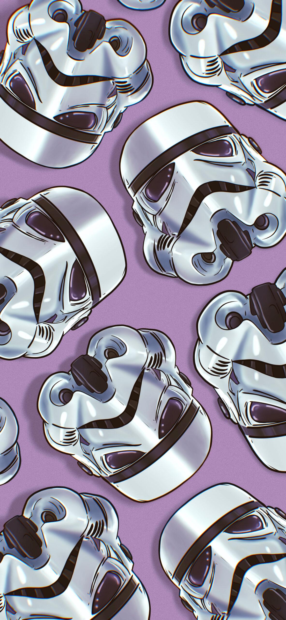 1183x2560 Star Wars Stormtrooper Helmet Purple Wallpaper Wars Background