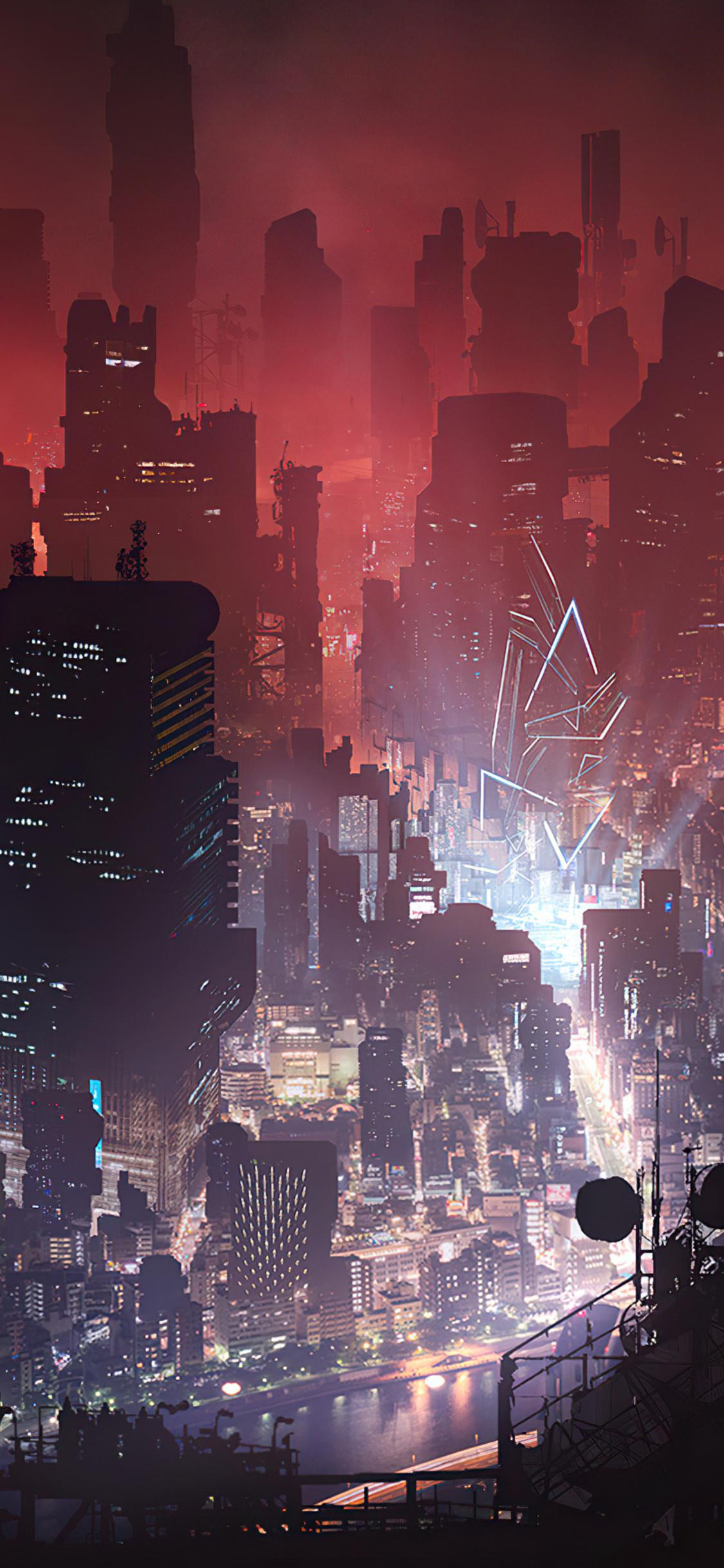 1125x2436 Cyberpunk City Night View 4k iPhone XS, iPhone iPhone X HD 4k Wallpaper, Image, Background, Photo and Picture