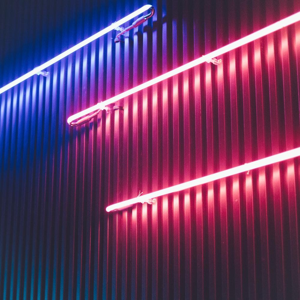 1000x1000 blue and red neon lights photo