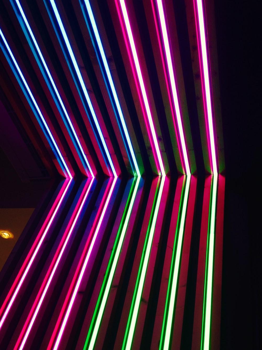 1000x1334 turned on green, purple, and blue neon lights photo