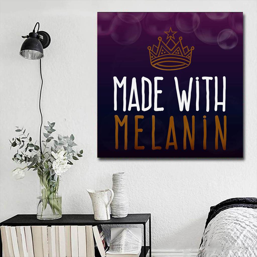 1024x1024 African American Canvas Wall Picture Made With Melanin Pro Black Woma