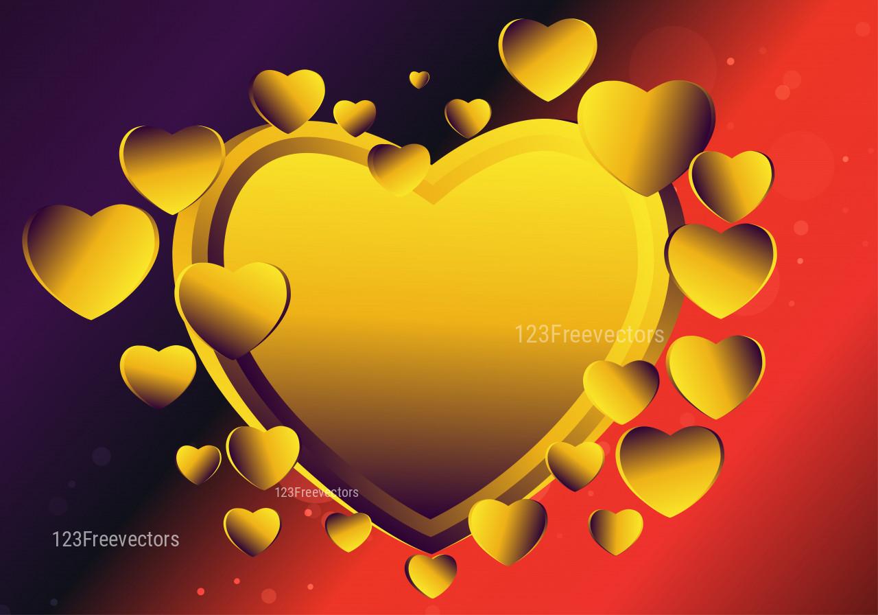 1280x896 Red Purple and Yellow Heart Wallpaper Background Vector Image