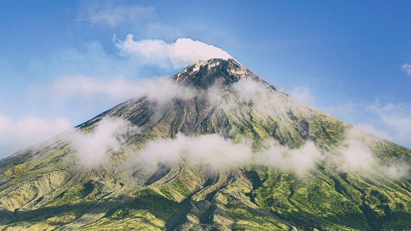 1366x768 wallpaper for desktop, laptop. mountain snow summer sky blue