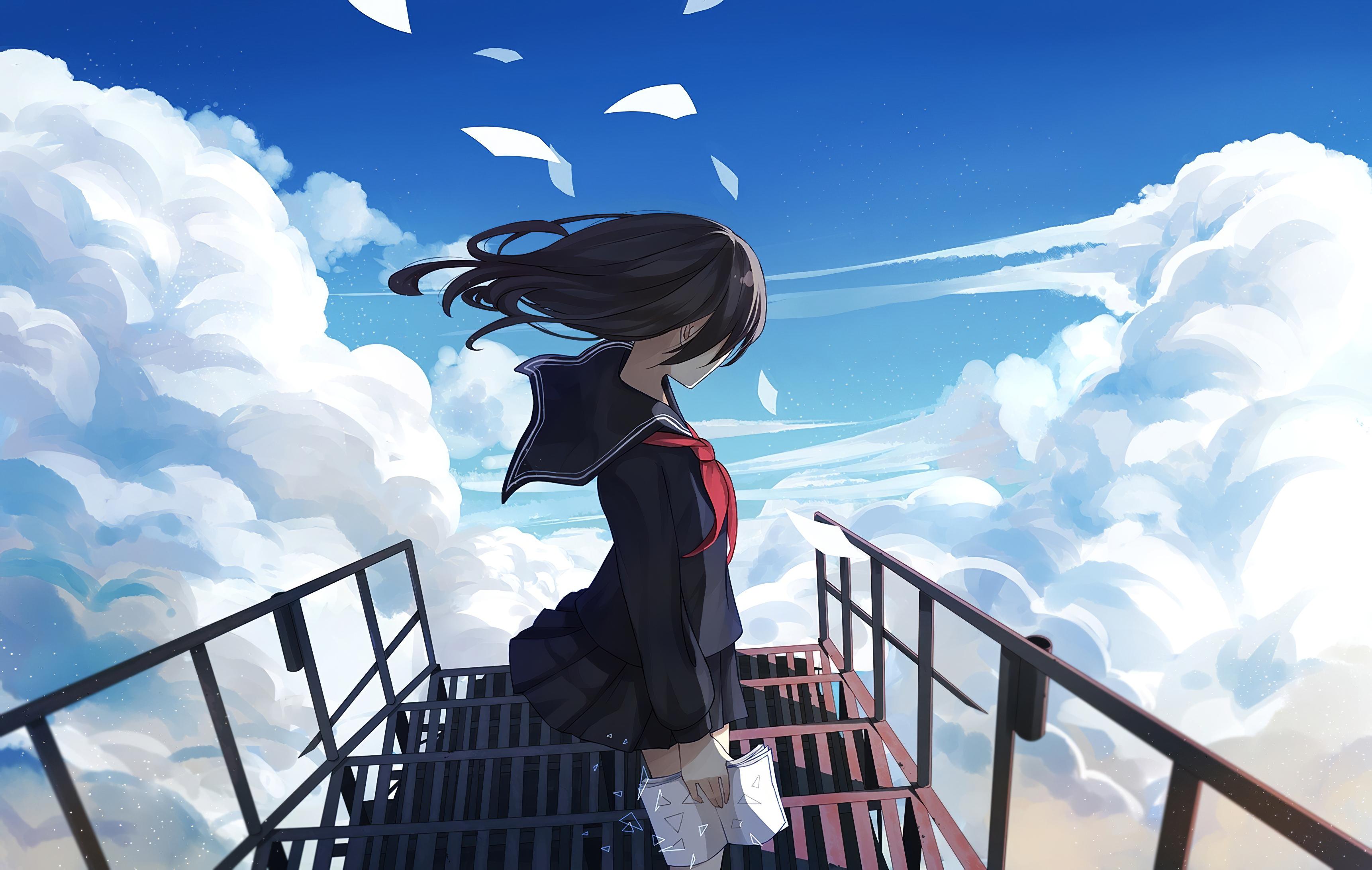 Anime Girl Sky Wallpapers   Top Free Anime Girl Sky Backgrounds