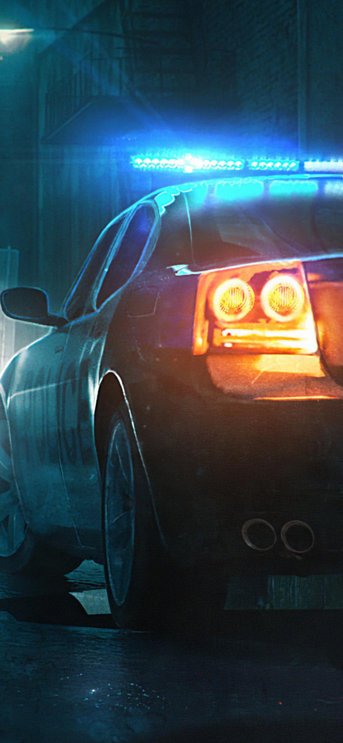 1125x2436 Police Patrol Car Digital Art 5k iPhone XS, iPhone iPhone X HD 4k Wallpaper, Image, Background, Photo and Picture