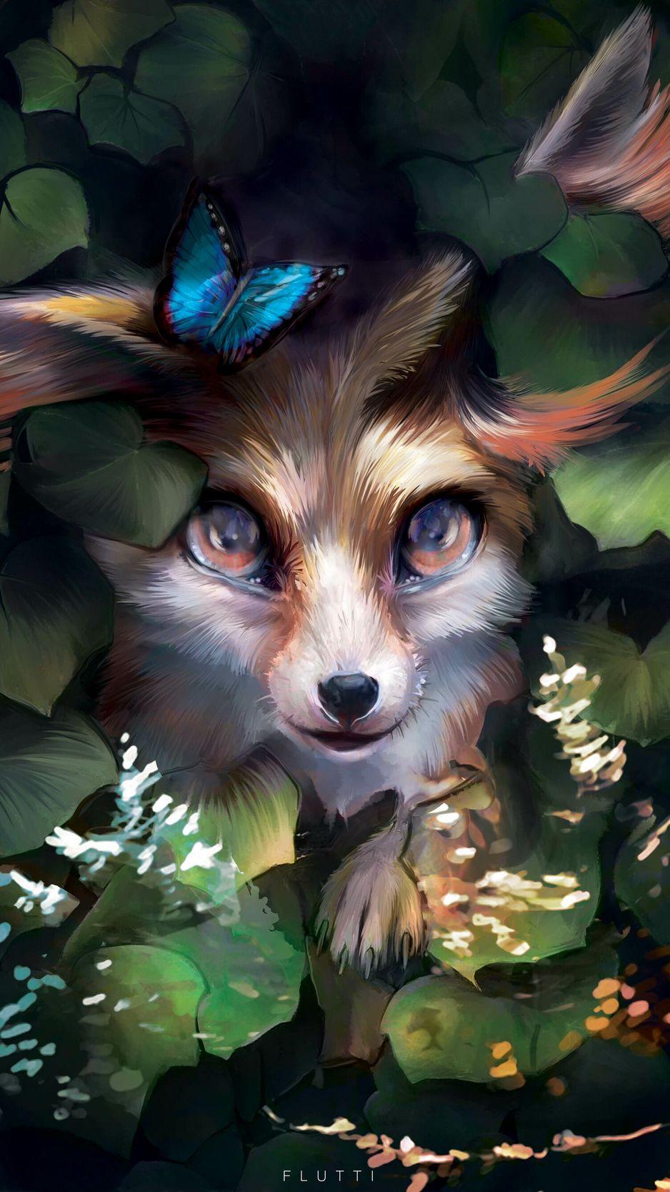938x1668 Cute Anime Fox Wallpaper