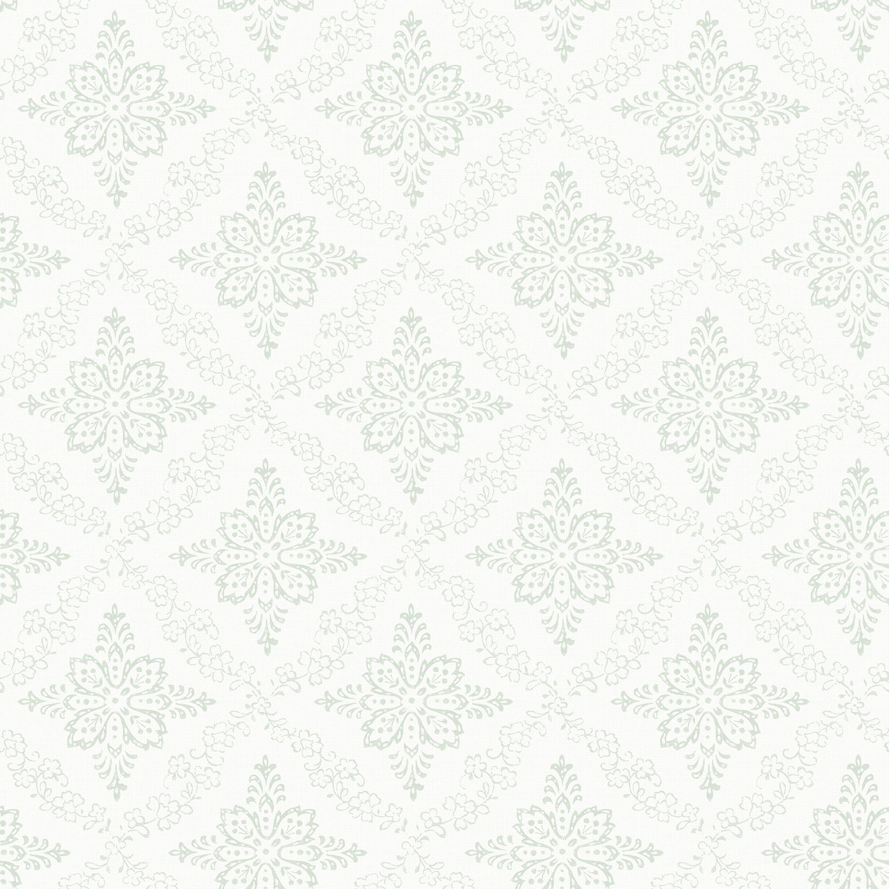 1800x1800 Chesapeake Wynonna Teal Geometric Floral Wallpaper