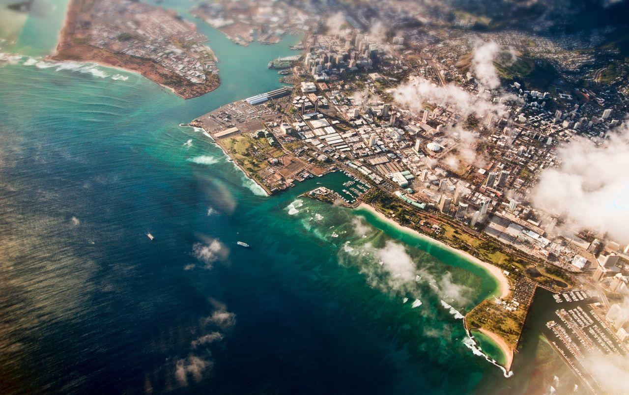 1280x804 Aerial View of Honolulu Hawaii wallpaper. Aerial View of Honolulu