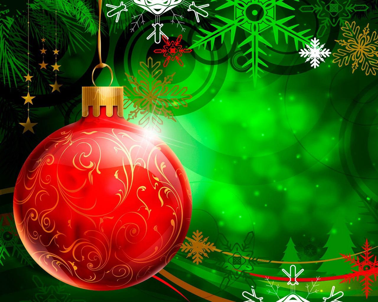 1280x1024 Red Christmas Ball Wallpaper Christmas Holidays Wallpaper in jpg format for free download