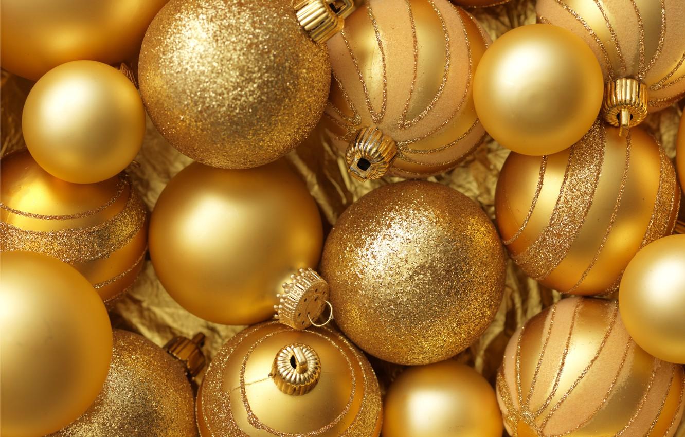 1332x850 Wallpaper decoration, balls, New Year, Christmas, gold, Christmas, balls, gold, decoration, Merry image for desktop, section новый год