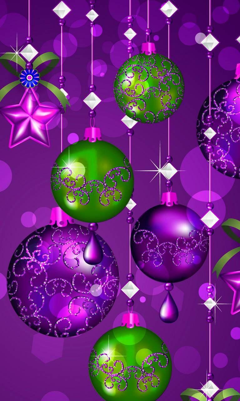 768x1280 Purple & Green Christmas Balls Screen. Merry christmas wallpaper, Merry christmas background, Christmas wallpaper