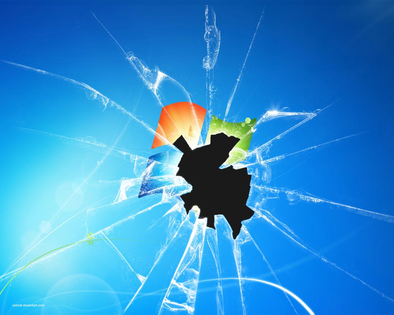 1280x1024 Windows Broken Screen Wallpaper