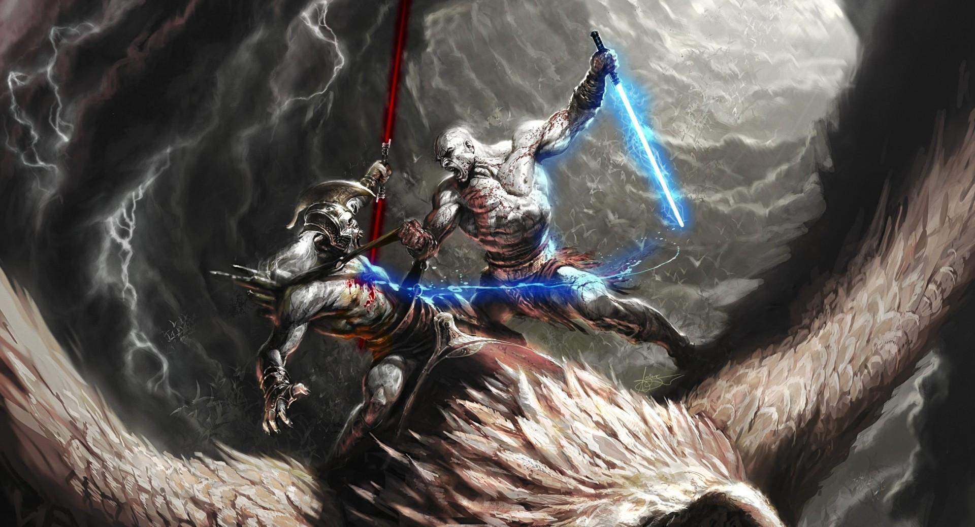 1920x1039 Download 1920x1039 God Of War Kratos, Artwork, Poseidon Wallpaper
