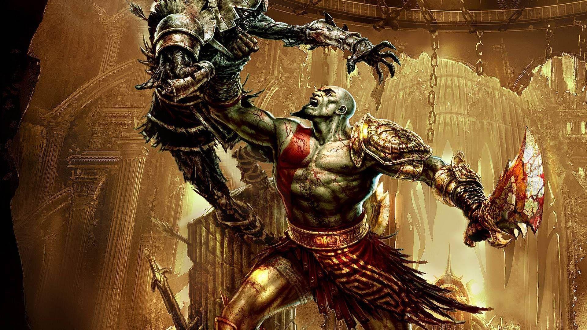 1920x1080 Kratos fighting in God of War 3 Wallpaper 25262