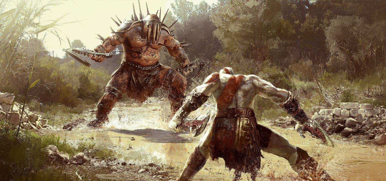 1594x750 Wallpaper God of War, God of War Iii, God of War Ascension, Kratos, Art, Background Free Image