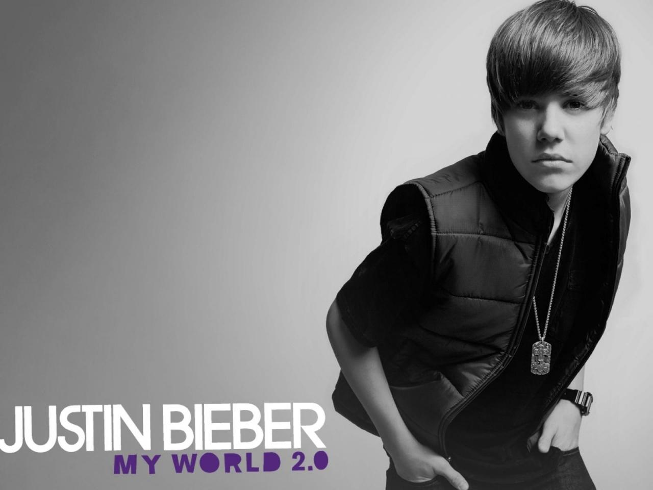 1280x960 Justin Bieber Black and White desktop PC and Mac wallpaper