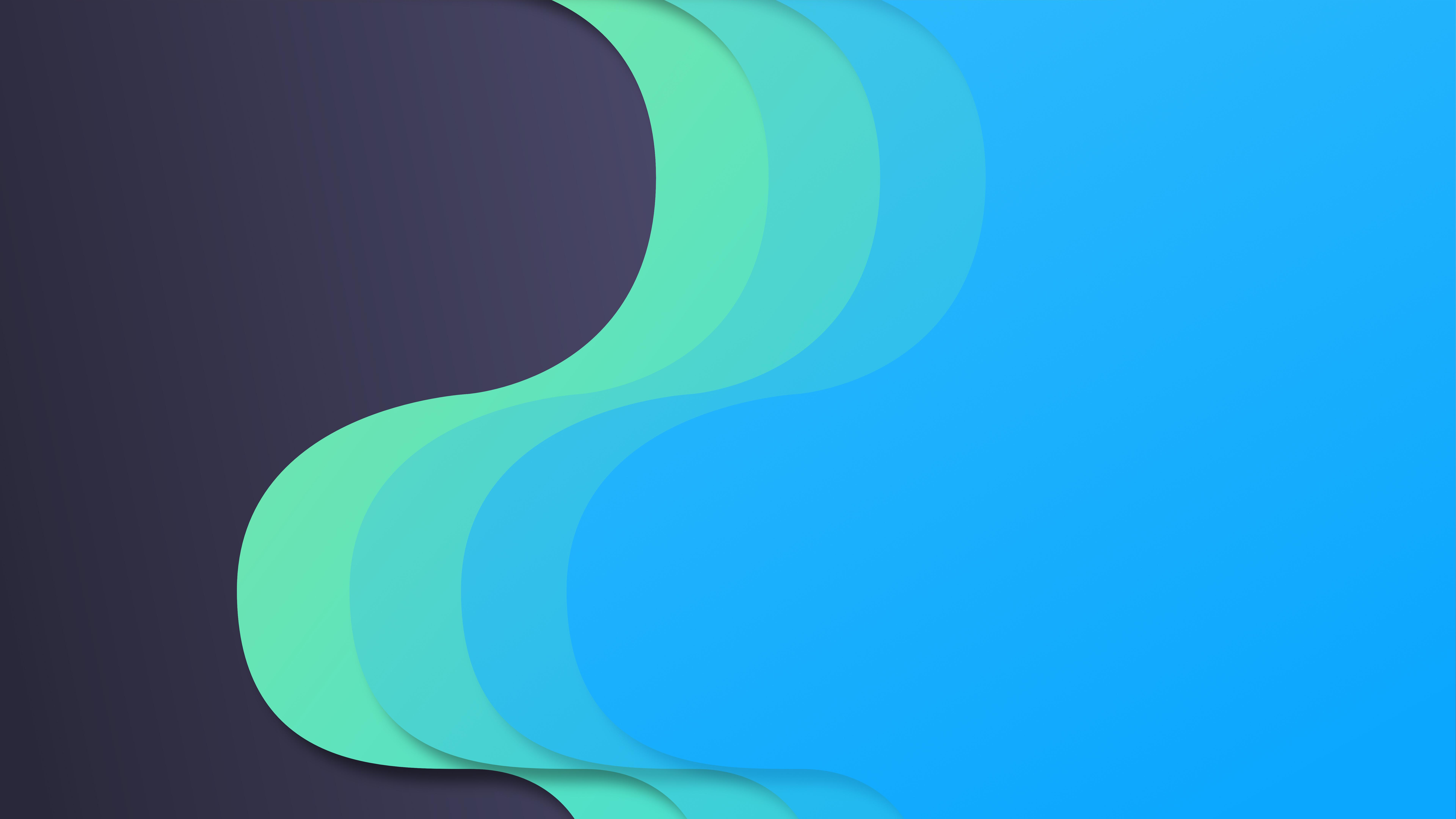7680x4320 Wallpaper 4k Material Design Flow Blue Green 4k Wallpaper