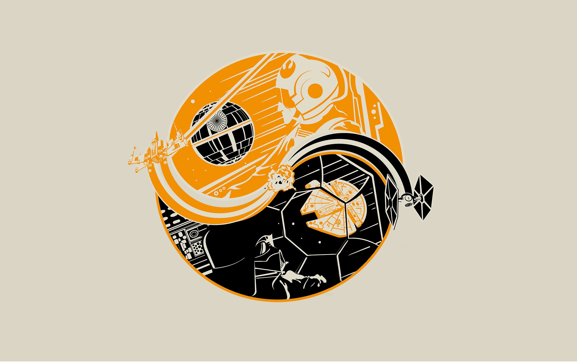 2000x1254 Star Wars Yin Yang Wallpaper Of A Star Birth Of A Hero