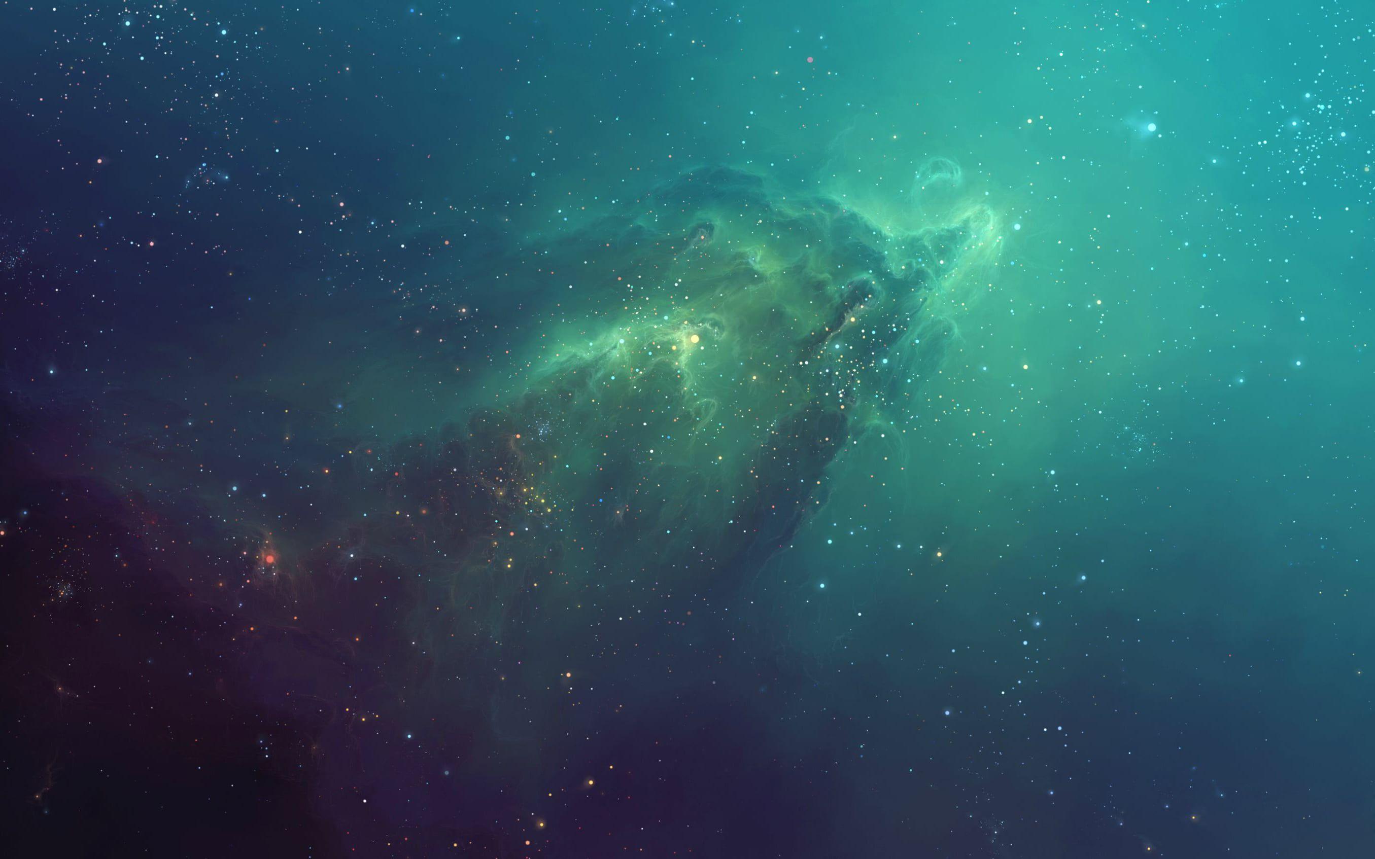 2710x1694 Green Galaxy Wallpaper, HD Green Galaxy Background