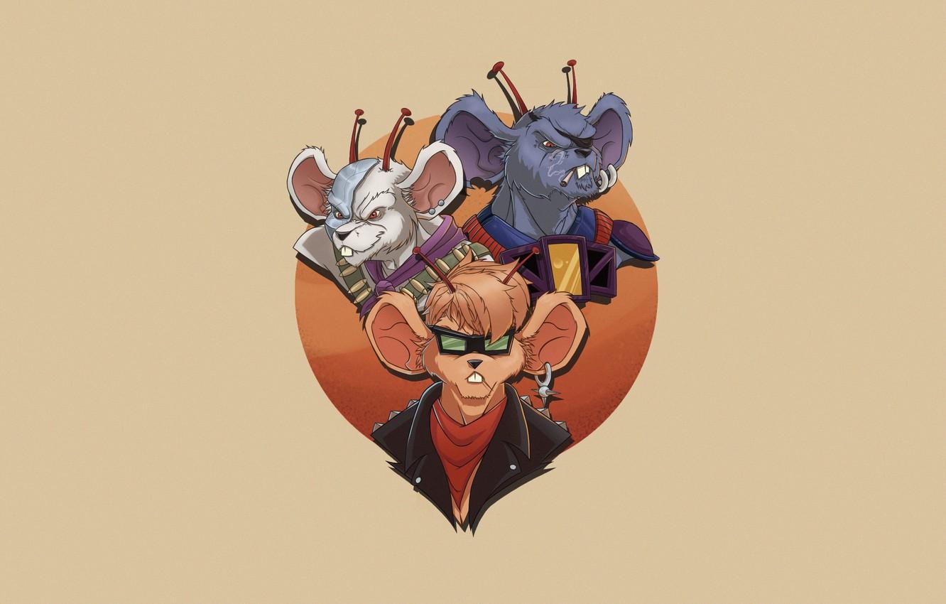 1332x850 Wallpaper Minimalism, Art, Fiction, Helix, Game Art, Vinnie, Biker Mice from Mars, Mouse bikers from Mars, Way, Modo, Vinnie, Throttle, The throttle, Vincent Jack, Biker mice from Mars, by Vicente Jota image