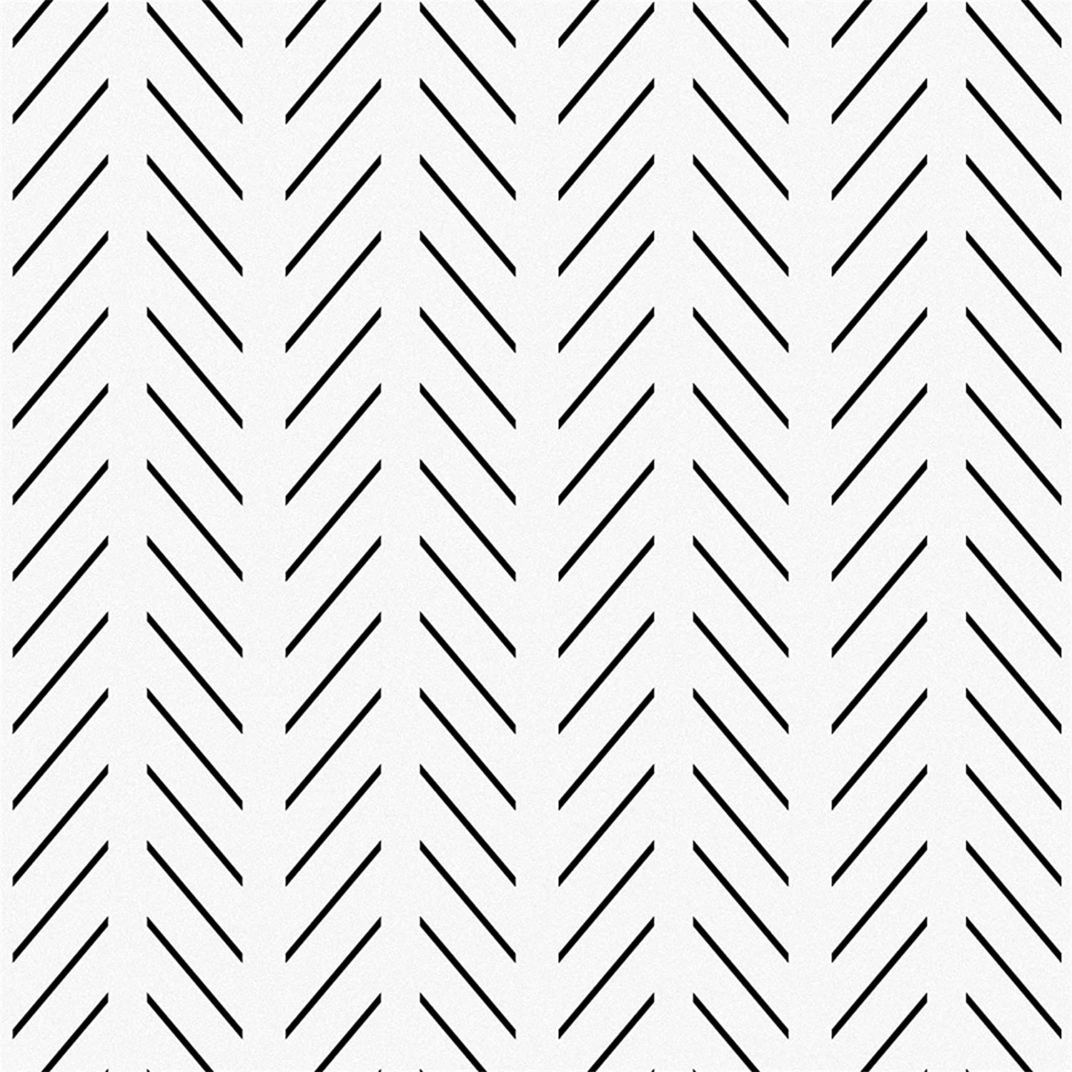 Black and White Contemporary Geometric Peel and Stick Fabric Removable Wallpaper 