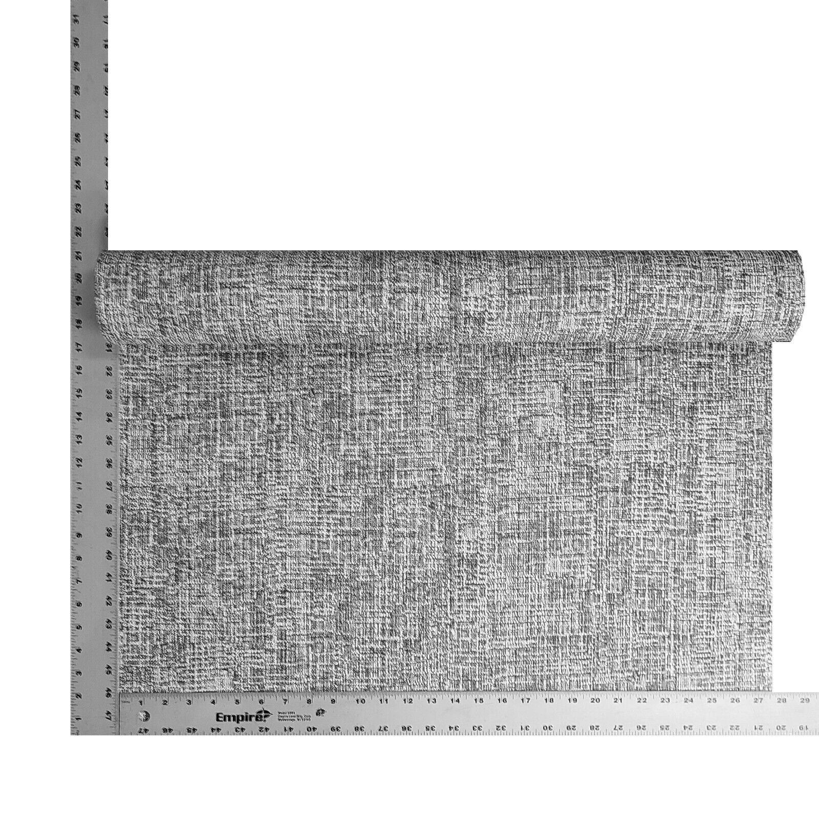 1600x1600 Stories Black White Gray Faux Woven Fabric Textured Lines Plain Modern Wallpaper Roll 3D