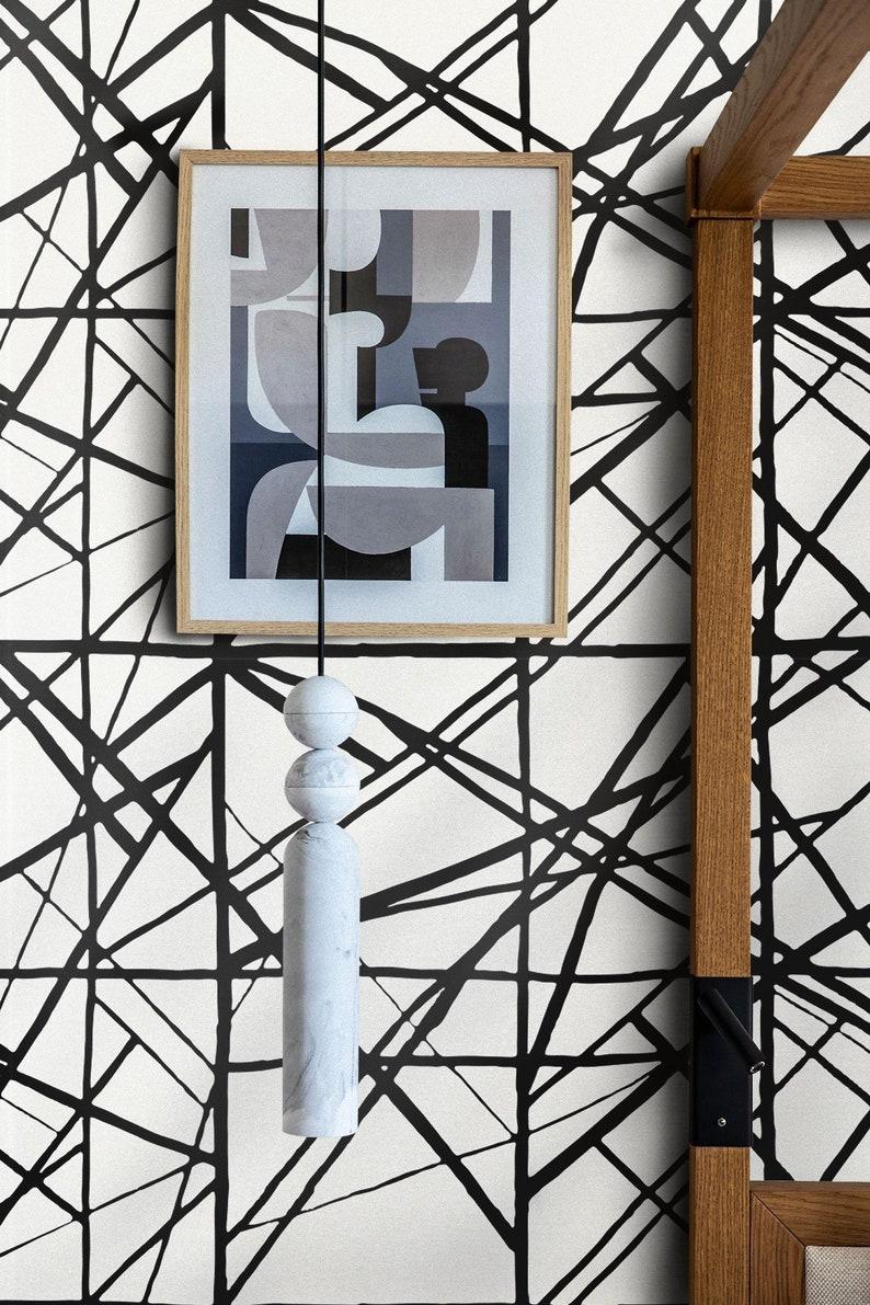 794x1191 Black and White Modern Wallpaper Abstract Line Wall Mural