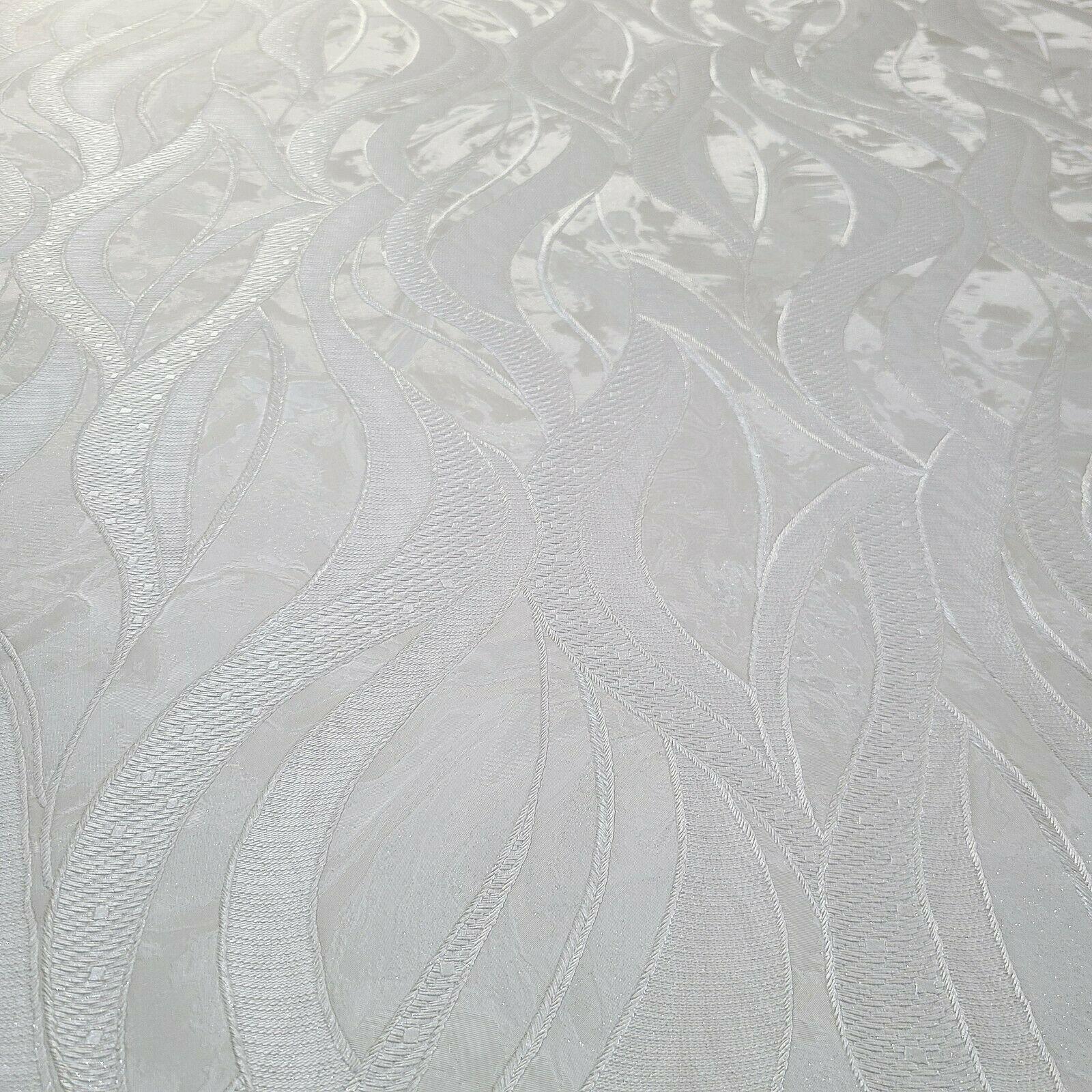1600x1600 M25035 Off white textured wave lines faux fabric Modern Wallpaper