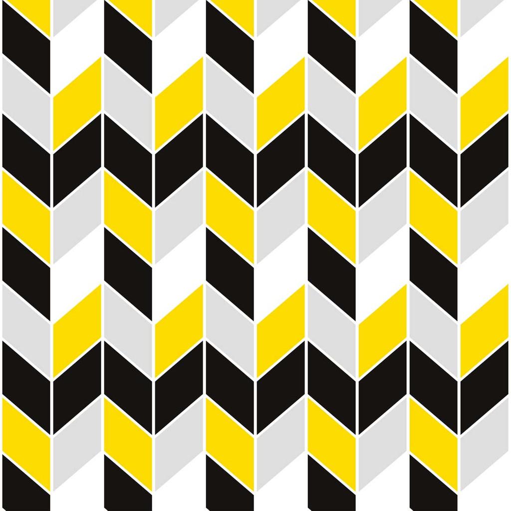 1024x1024 Chevron Herringbone Modern Wallpaper Black Grey Yellow White