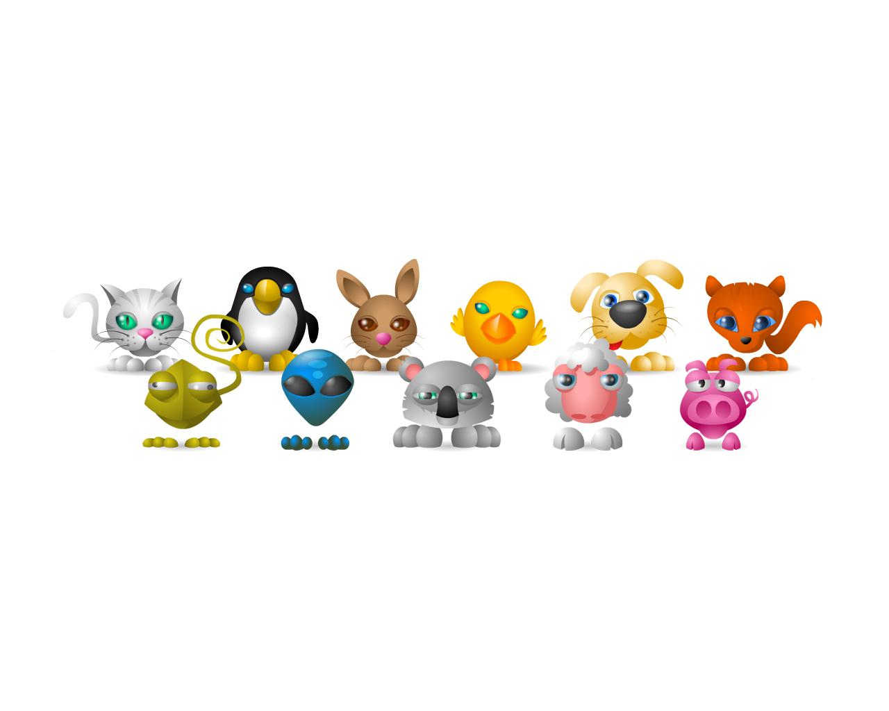 1280x1024 Funny 3D Cartoon Animals 1280x1024 NO.33 Desktop Wallpaper