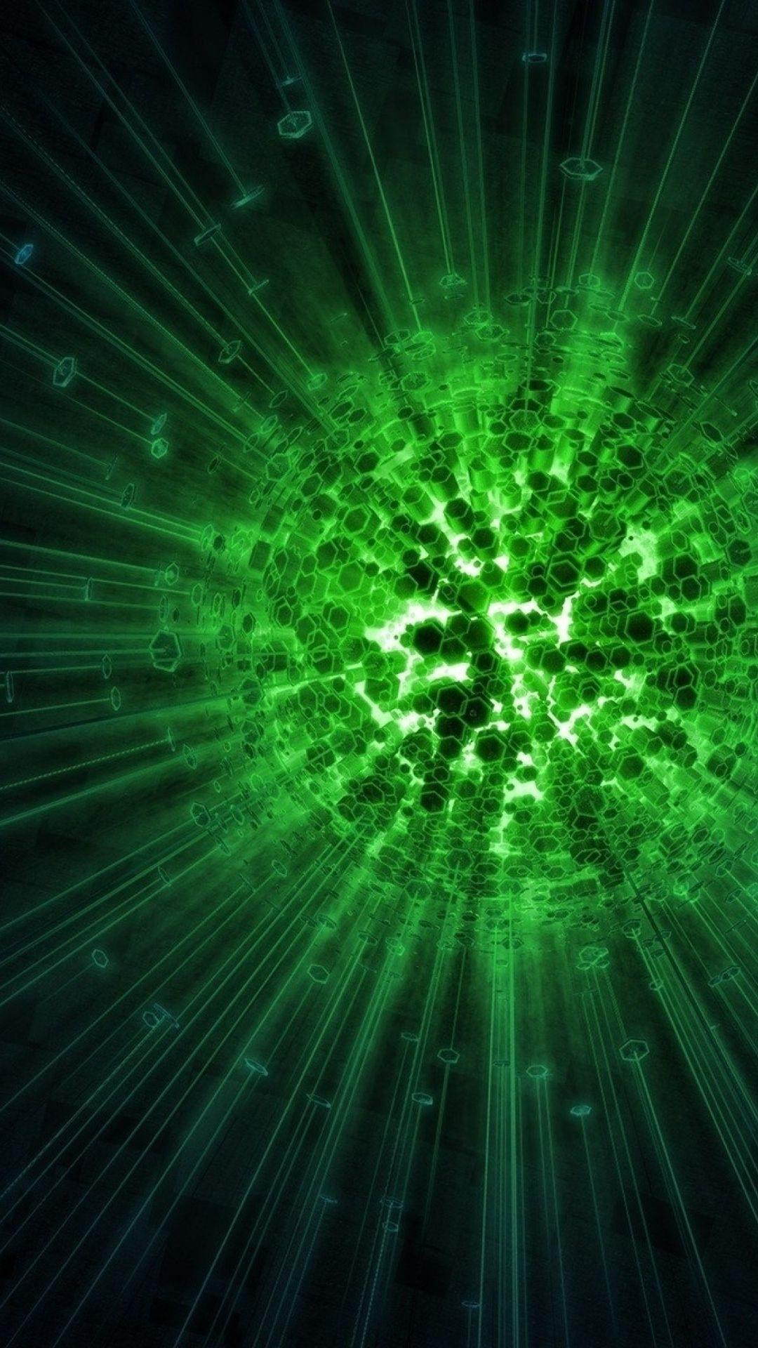 1080x1920 Green Galaxy Wallpaper