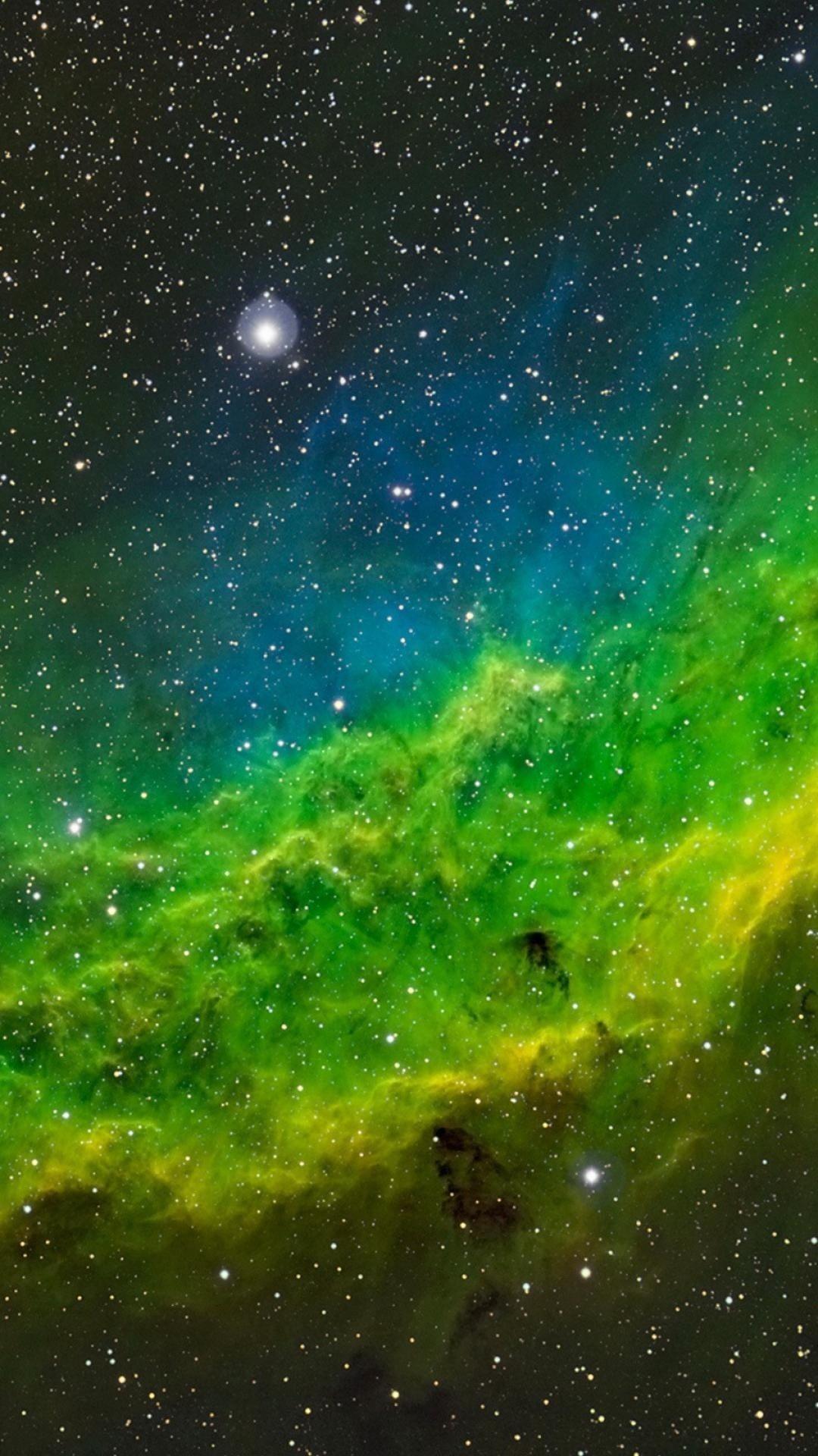 1080x1920 Green Galaxy Wallpaper