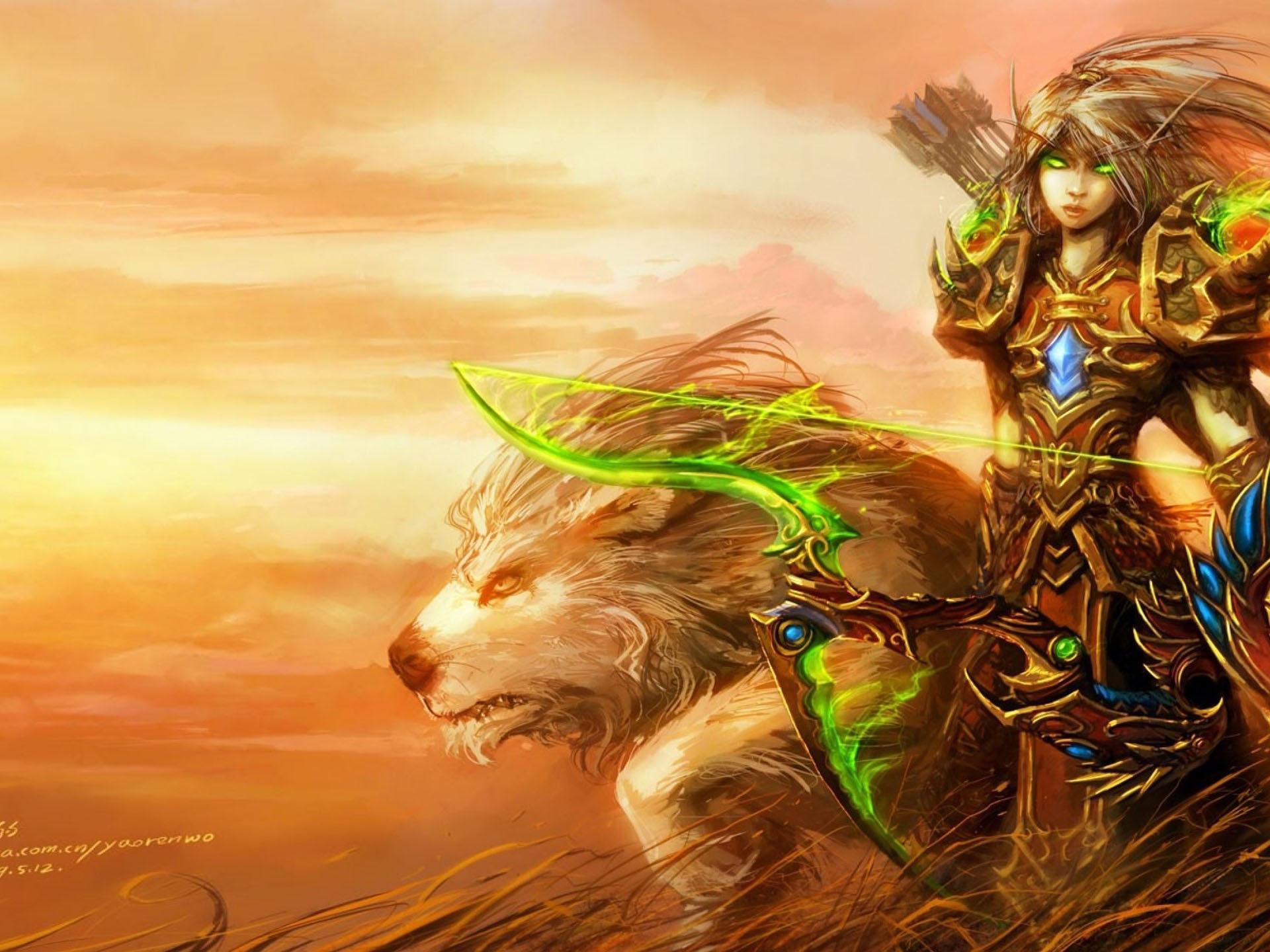 1920x1440 World Of Warcraft Hunter Playable Class Roles Damage Features Ranged Damage Pets Melee Damage Solo Play HD Wallpaper 2560x1440 :